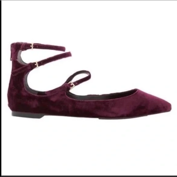 Banana Republic abby burgundy velvet flats - Picture 7 of 8